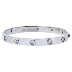 Cartier 18K White Gold 10 Diamond Love with Screw Driver Bracelet