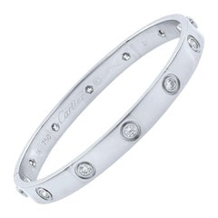 Cartier 18 Karat White Gold 10 Diamonds Love Bracelet