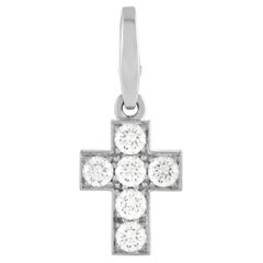 Cartier Pendentif croix en or blanc 18 carats avec diamants de 1,00 carat