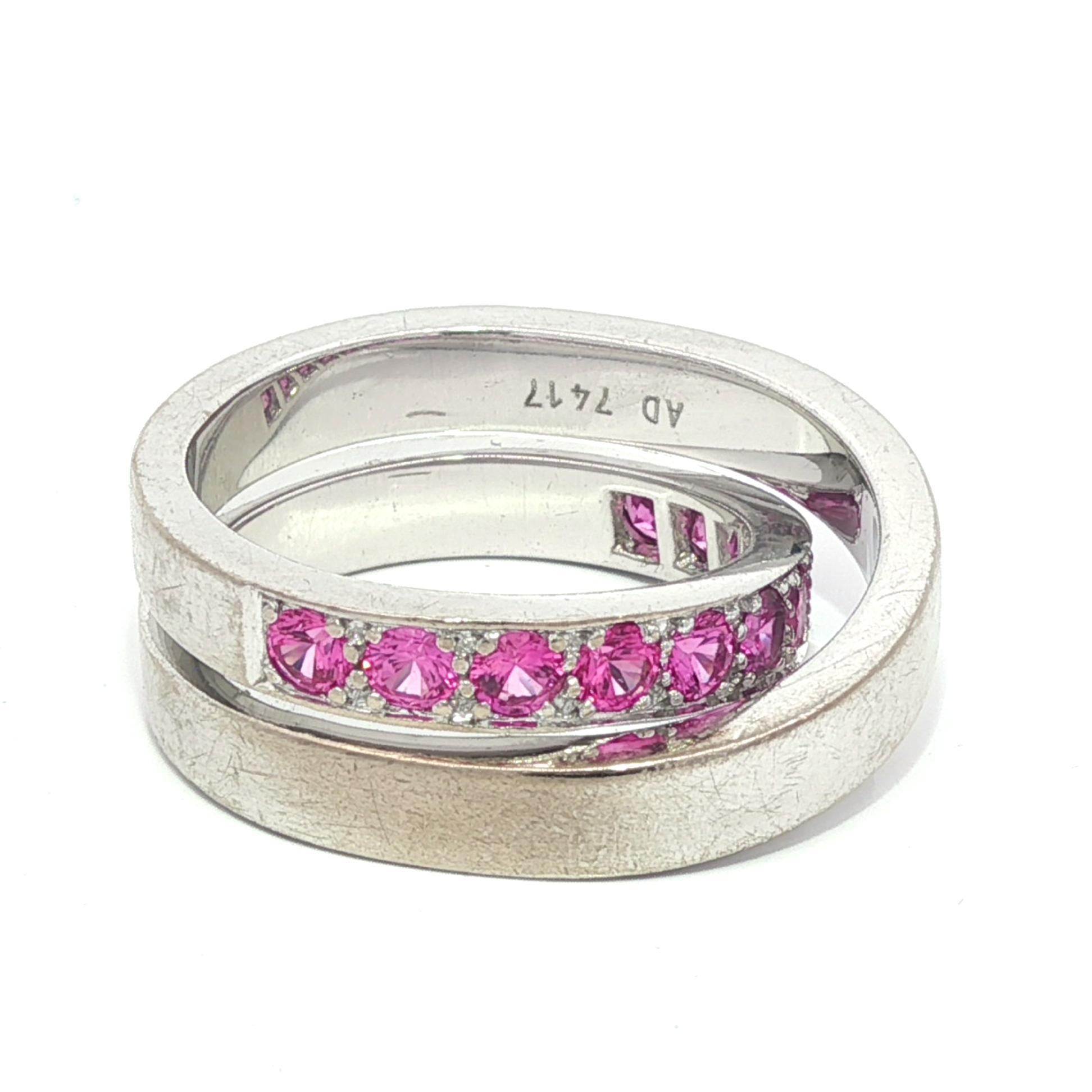 Bague croisée Paris Nouvelle Vague en or blanc 18 ct 1,50 ct de saphir rose de Cartier en vente 5