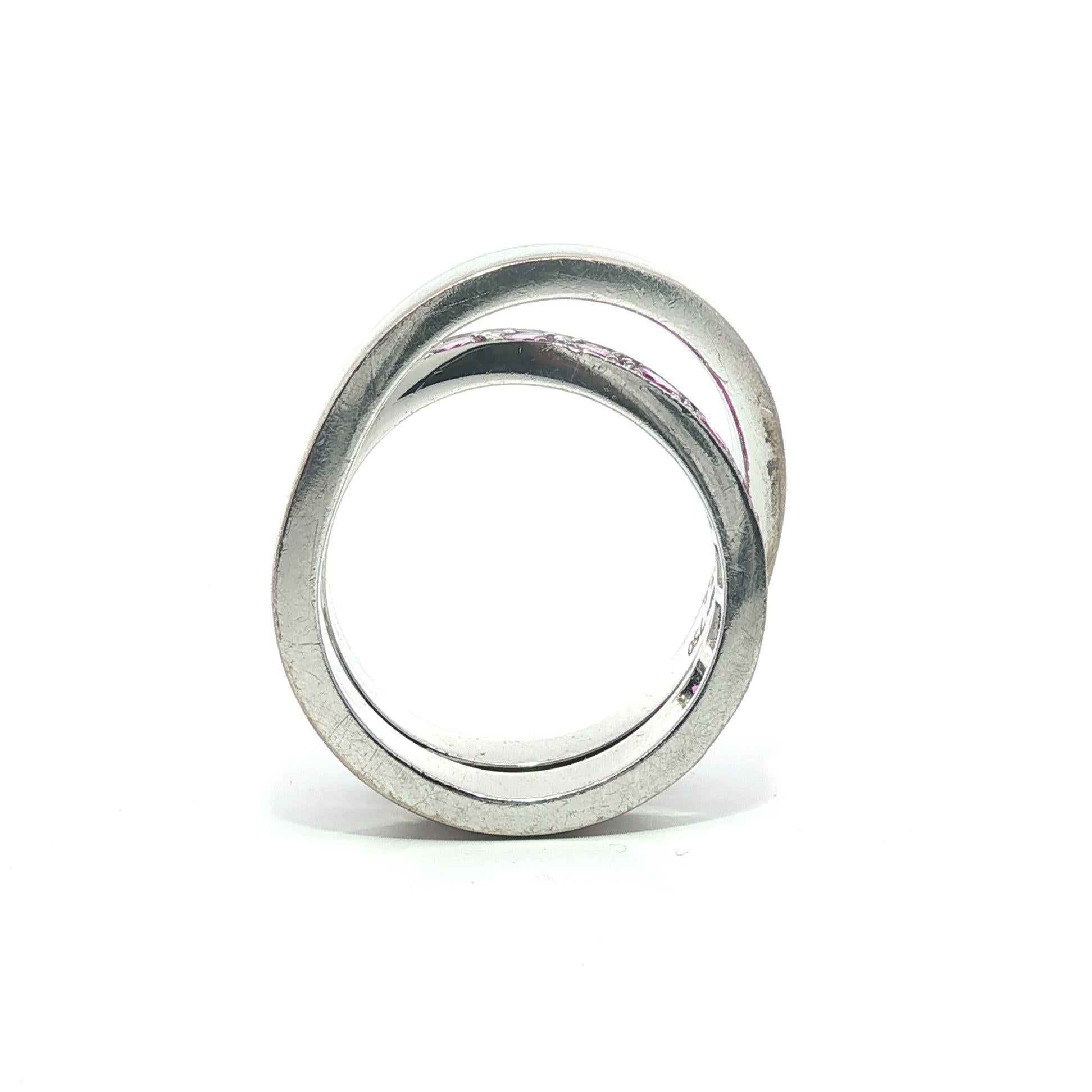 Bague croisée Paris Nouvelle Vague en or blanc 18 ct 1,50 ct de saphir rose de Cartier en vente 6