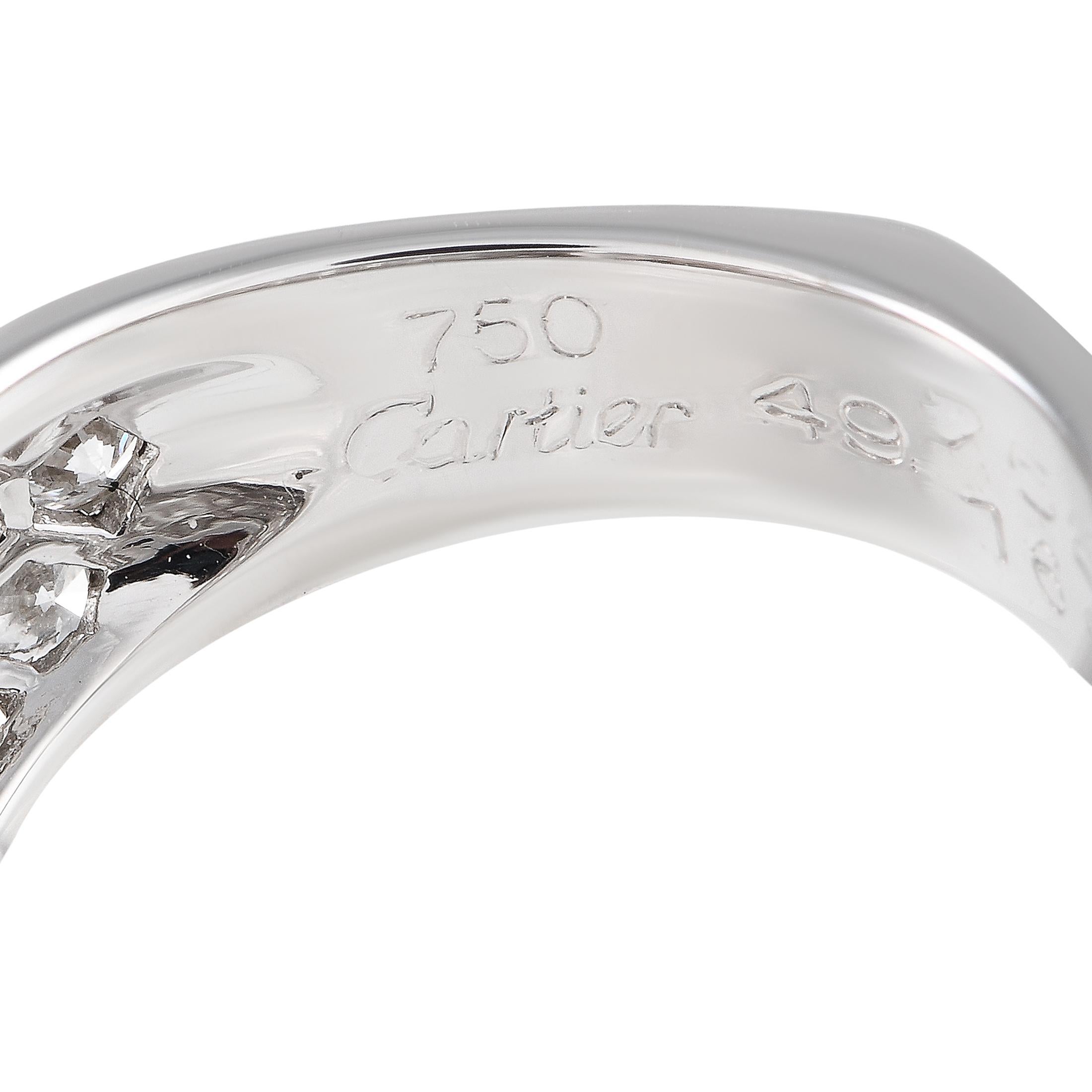Cartier Juliette 18K White Gold 3.0ct Diamond and Cultured Pearl Ring In Excellent Condition For Sale In Southampton, PA