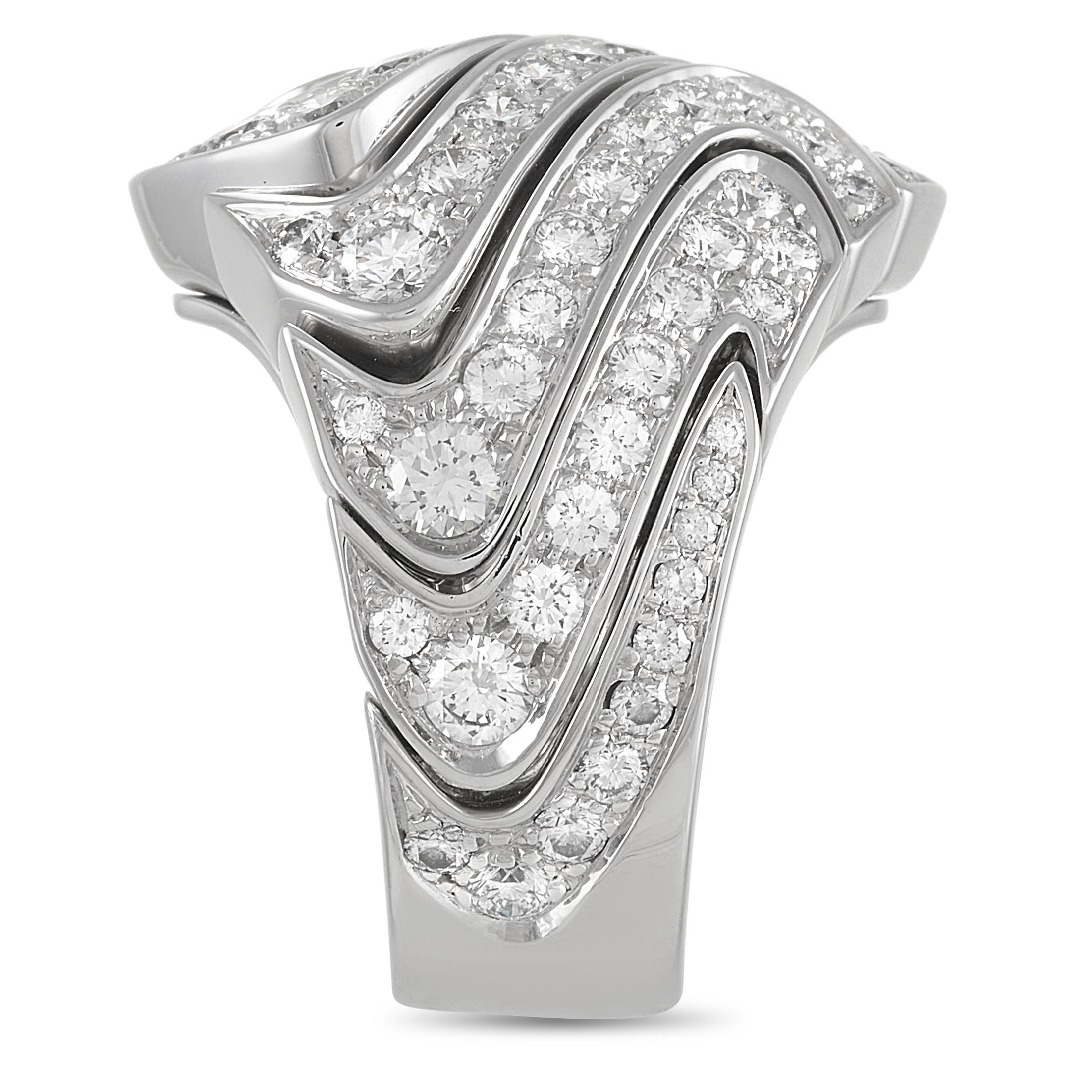 Round Cut Cartier 18K White Gold, 3.00 Ct Diamond Ring