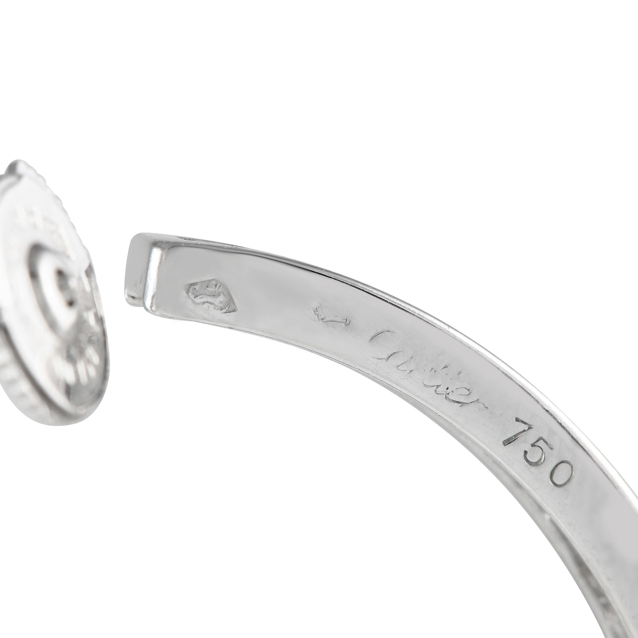Cartier 18K Weißgold 3,0ct Diamant-Reifenohrringe (Rundschliff)