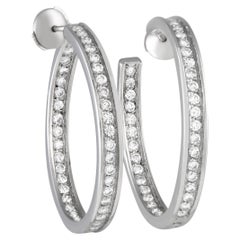 Cartier 18K Weißgold 3,0ct Diamant-Reifenohrringe