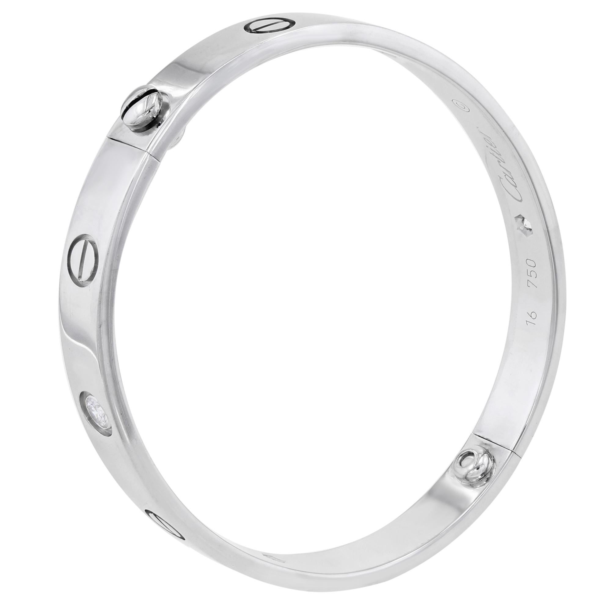 white gold cartier bangle