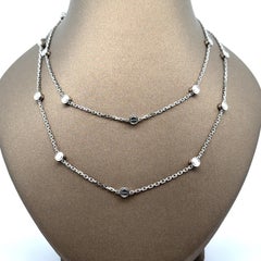 Cartier 18k White Gold 46" Long Love Screw Station Wrap Necklace w/ Box