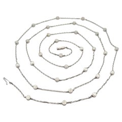 Cartier 18k White Gold 46" Long Love Screw Station Wrap Necklace w/ Box