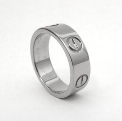Cartier 18K White Gold 5.5mm Love Ring 49