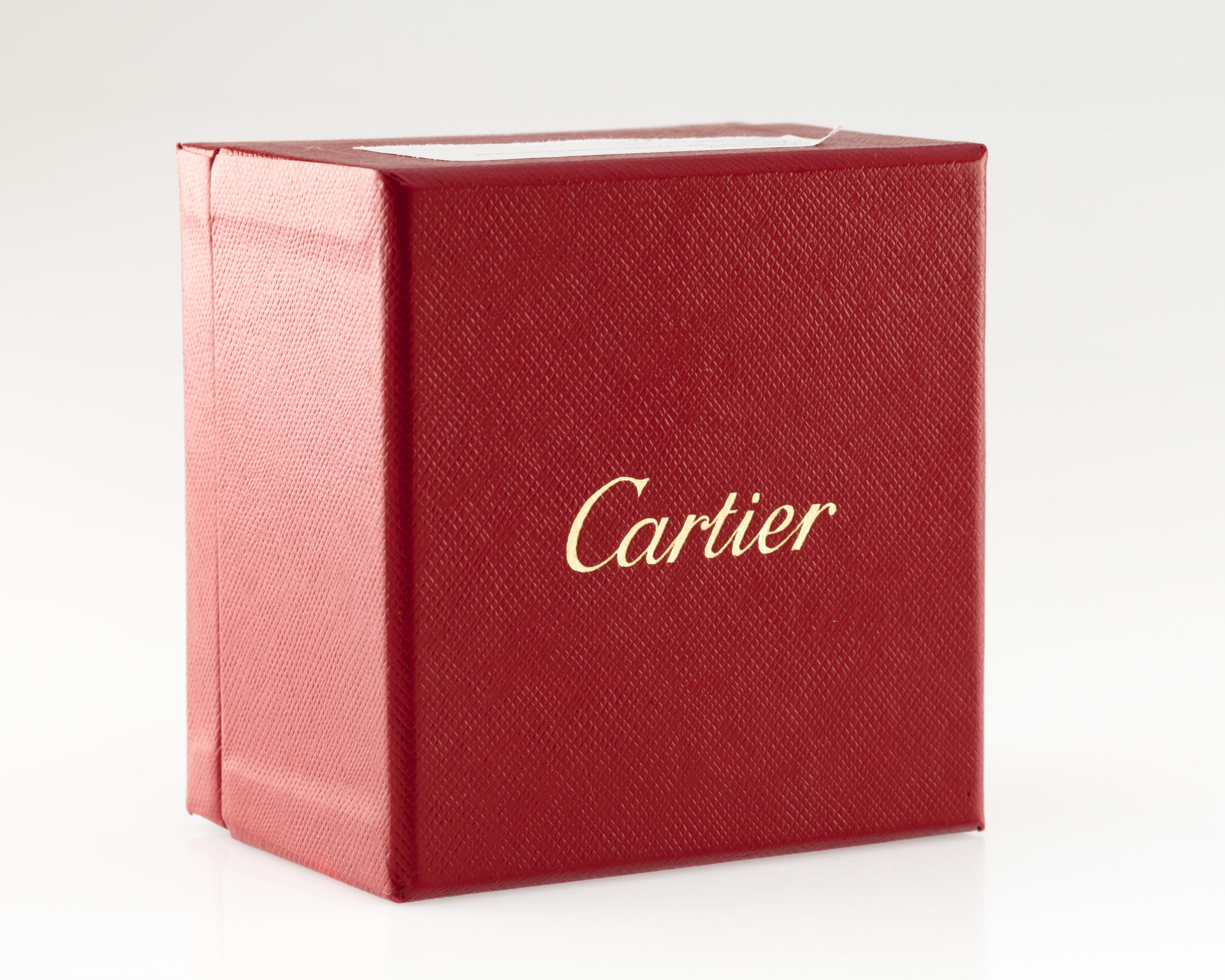 Cartier Agrafe-Ring, 18 Karat Weißgold, 0,94 Karat mit Originalverpackung (Rundschliff) im Angebot