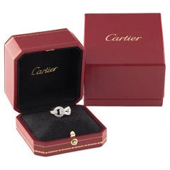 Cartier 18k White Gold Agrafe Band Ring 0.94 Ct w/ Original Box