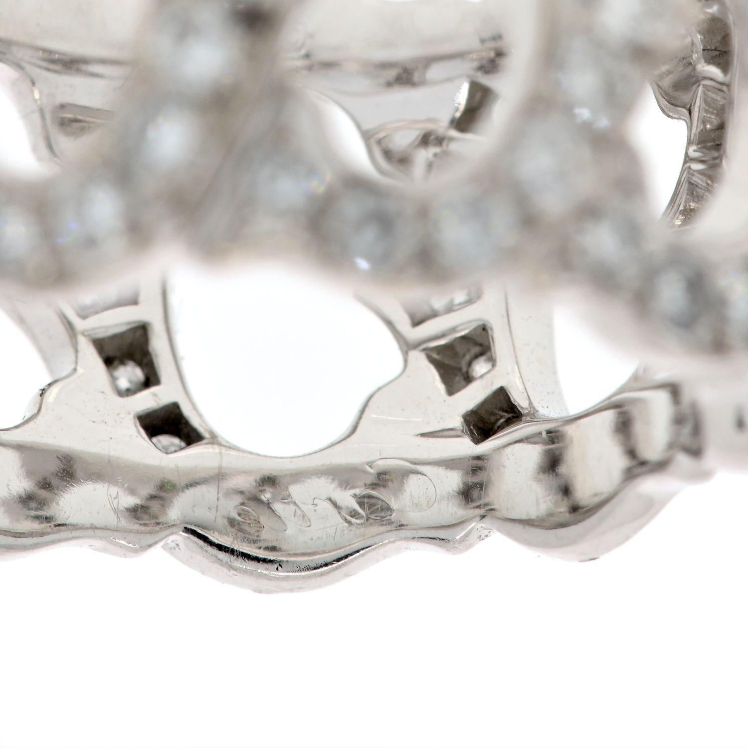 Women's Cartier 18K White Gold All Diamond C Ring