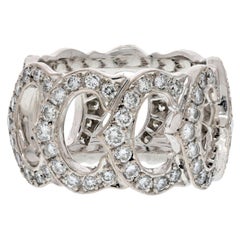 Cartier 18K White Gold All Diamond C Ring