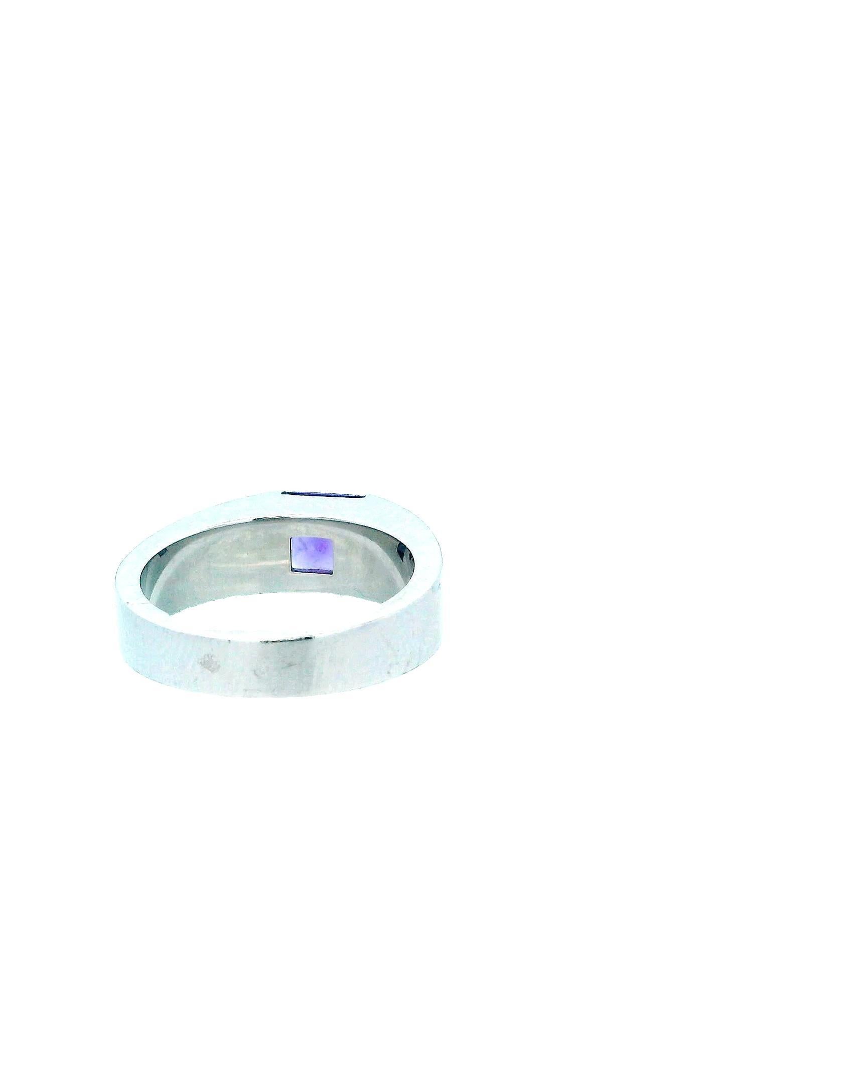 Square Cut Cartier 18K White Gold Amethyst Gem. For Sale