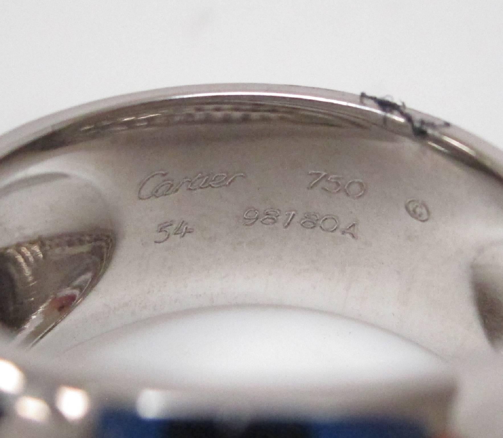 Cartier 18 Karat White Gold and Diamond Bypass Panthere Ring In New Condition In Lexington, KY