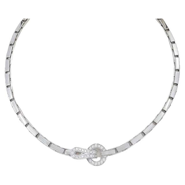 Cartier Maillon Panther Black and White Diamond Necklace For Sale at ...
