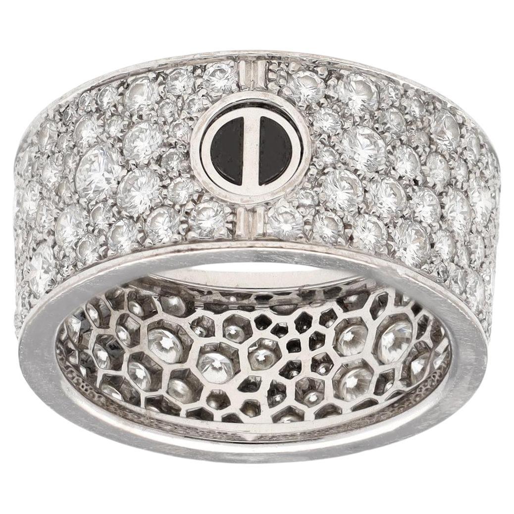 Cartier 18k White Gold and Pave Diamond "Love" Ring For Sale
