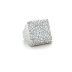 Cartier 18K White Gold and Pave Diamond Ring
