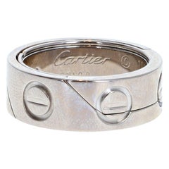 Vintage Cartier 18k White Gold Astro Love Band Ring 11.8g