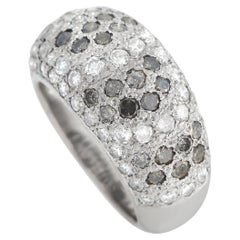Anello Cartier in oro bianco 18 carati con diamanti bianchi e neri CA04-101123