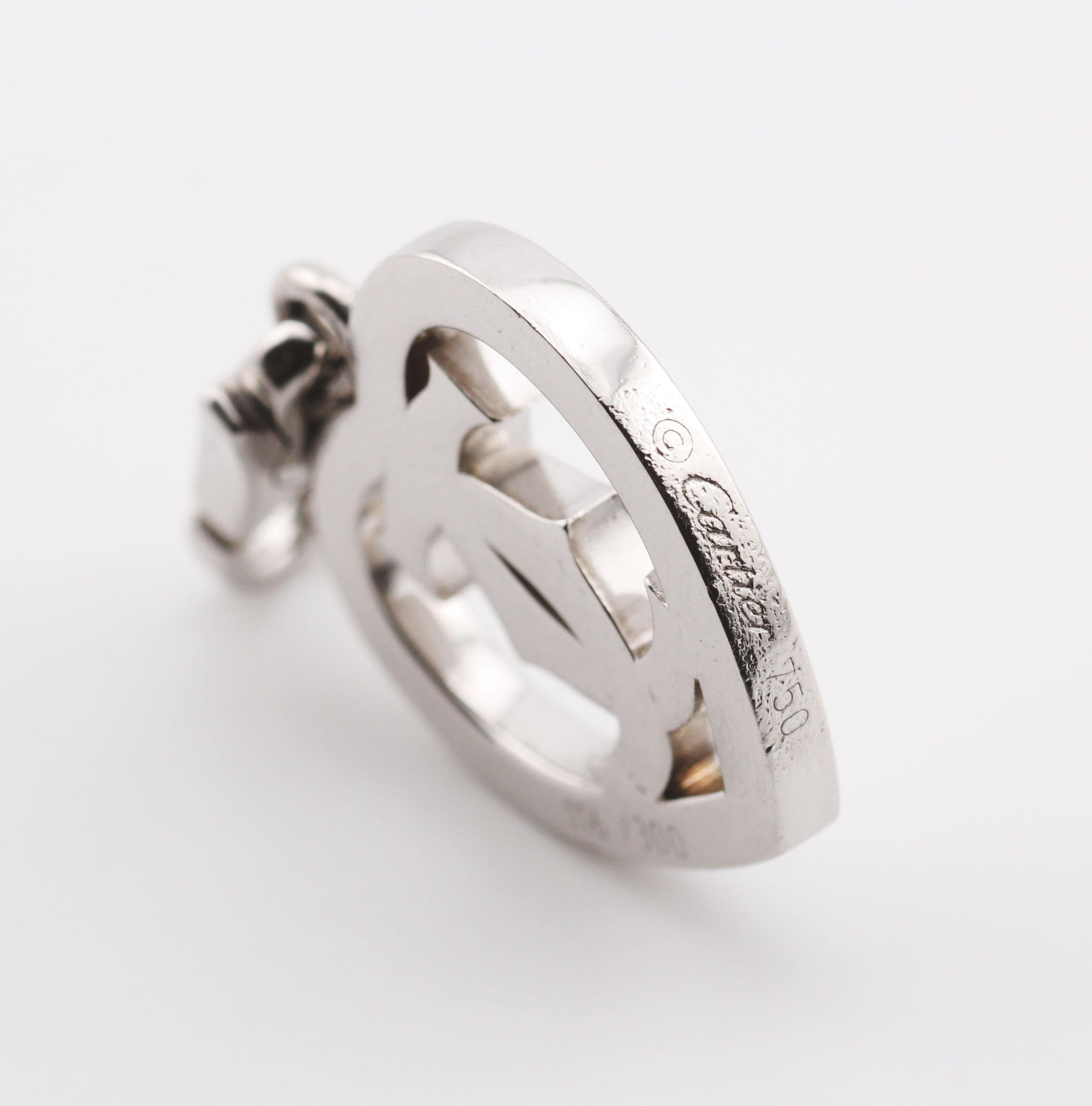 Modern Cartier 18K White Gold C2 Logo Heart Charm Limited Edition of 300