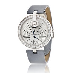 Cartier 18K White Gold Captive 35mm Round Diamond Dial Ladies Watch