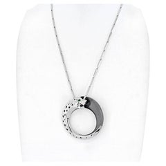 Cartier 18K White Gold Ceramic, Black Lacquer, Panthere Necklace