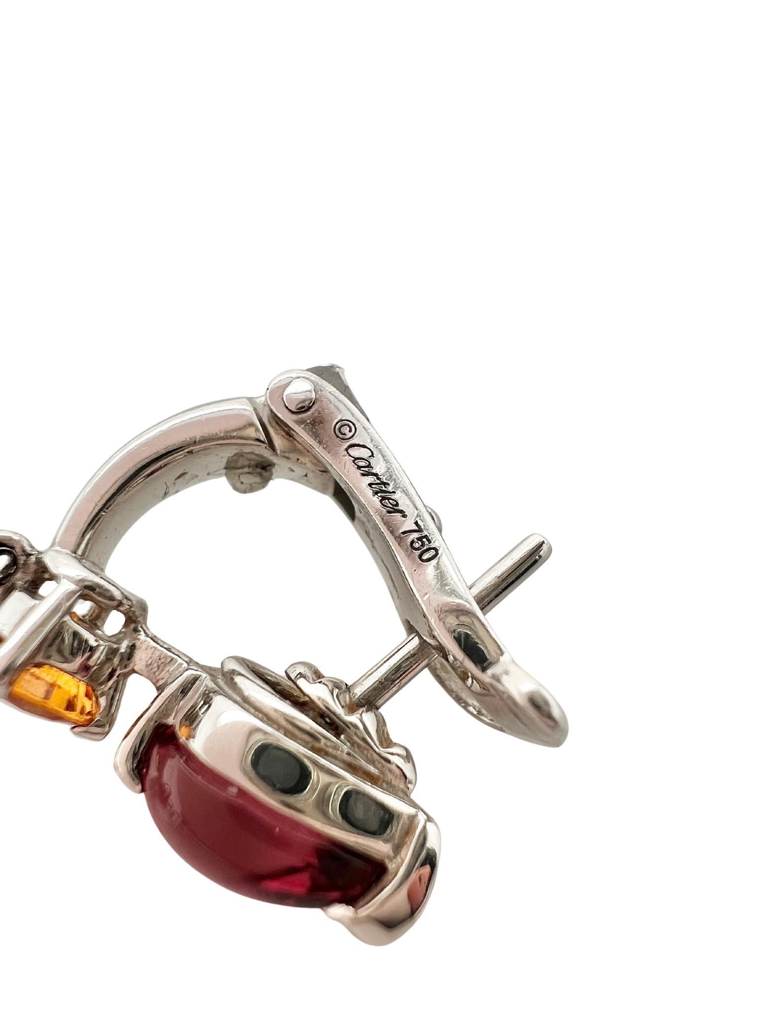 Cartier 18k Weißgold, farbige Steine und Diamanten 'Meli Melo' Anhänger-Ohrringe im Zustand „Hervorragend“ im Angebot in New York, NY