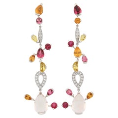 Pendentif "Melo" en or blanc 18 carats, pierres de couleur et diamants de Cartier