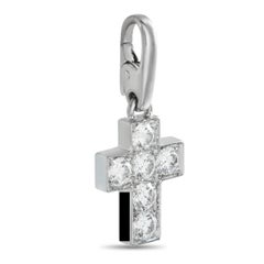 Cartier 18K Weißgold Kreuz 0,90ct Diamant-Anhänger CA27-050526