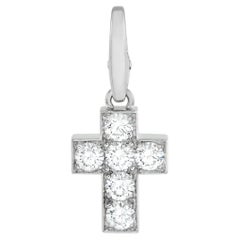 Cartier 18K Weißgold Kreuz 0,90ct Diamant-Anhänger CA27-050526