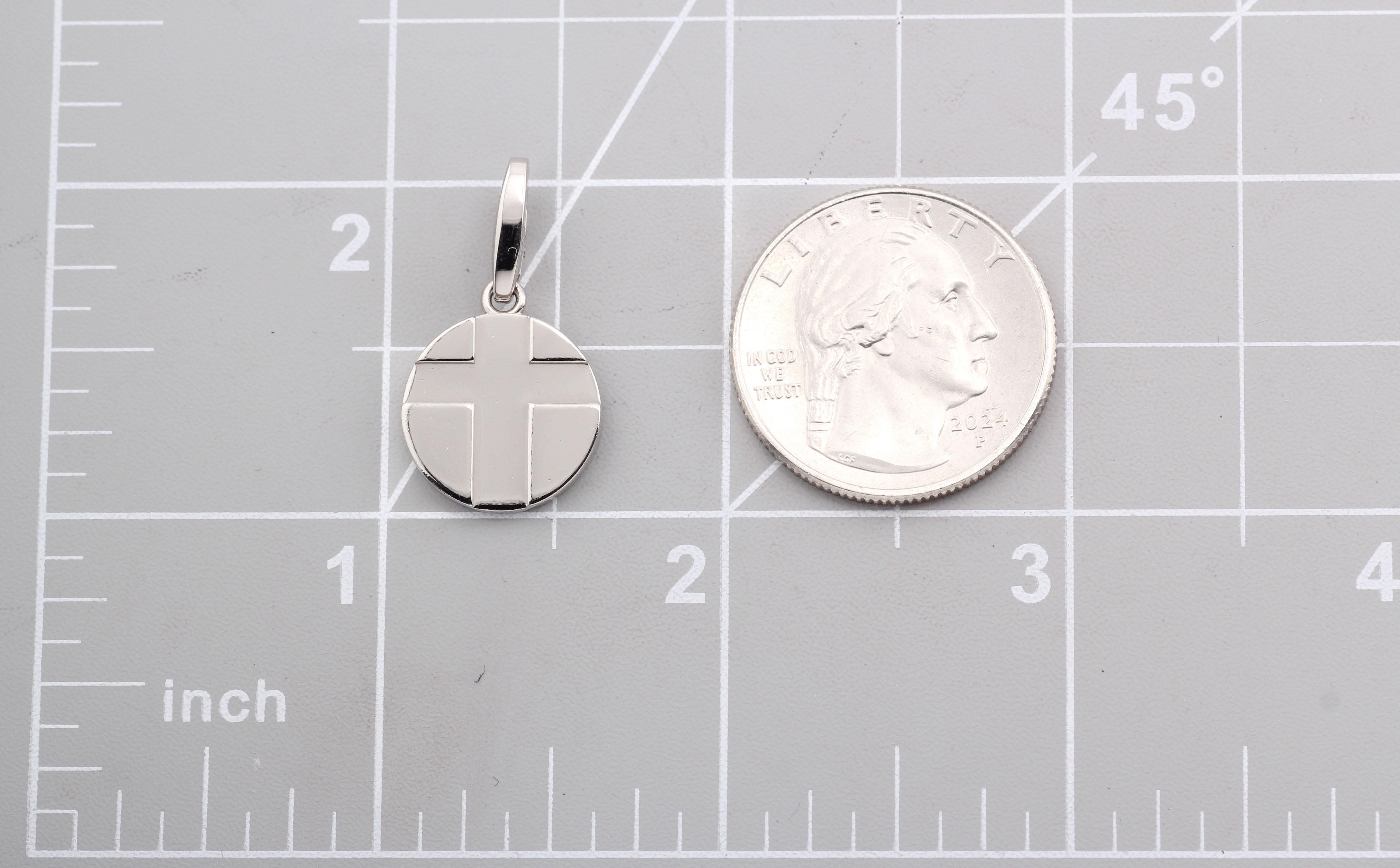 Cartier 18K White Gold Cross Charm Pendant For Sale 3