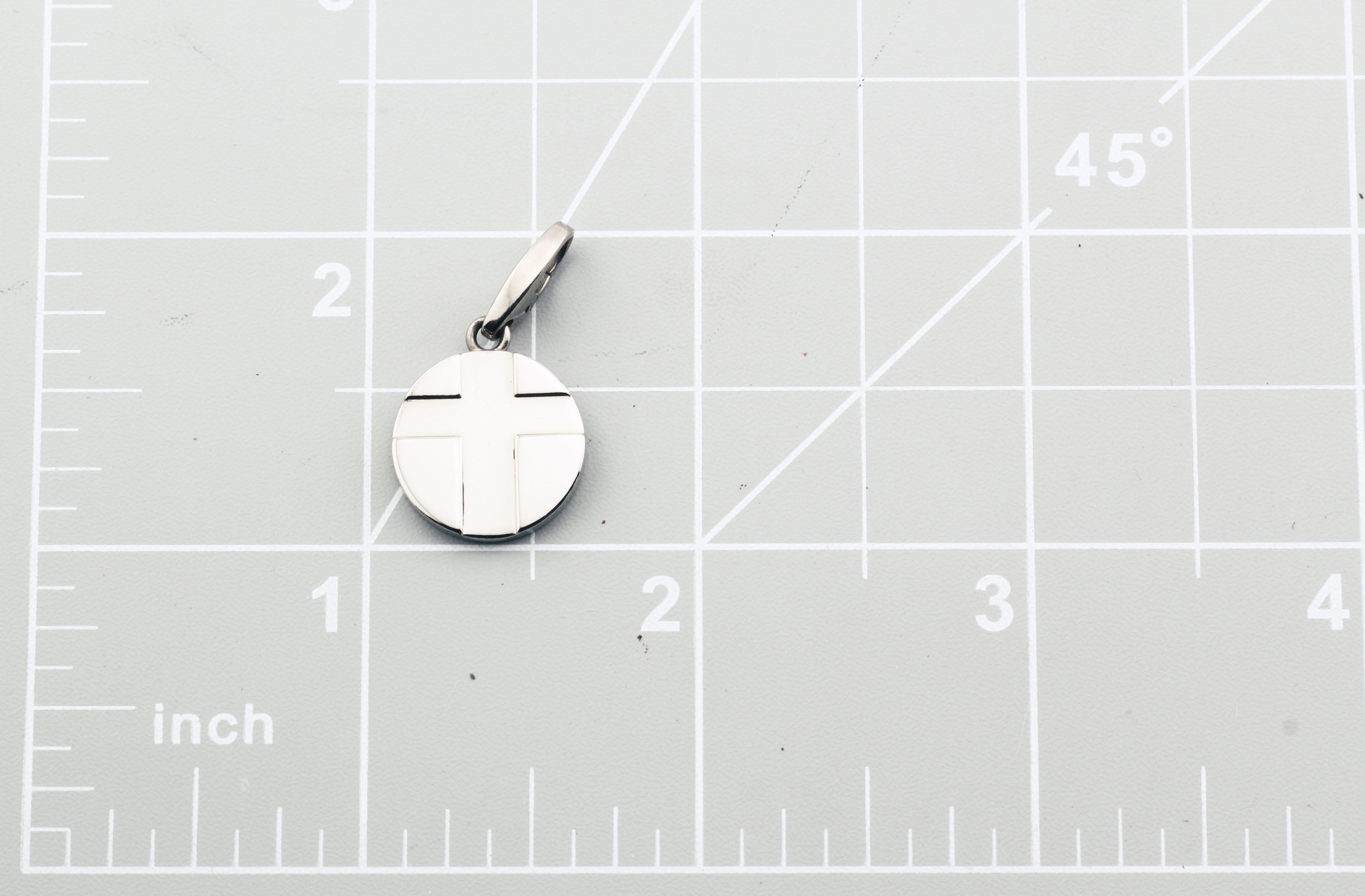 Cartier 18K White Gold Cross Charm Pendant 5