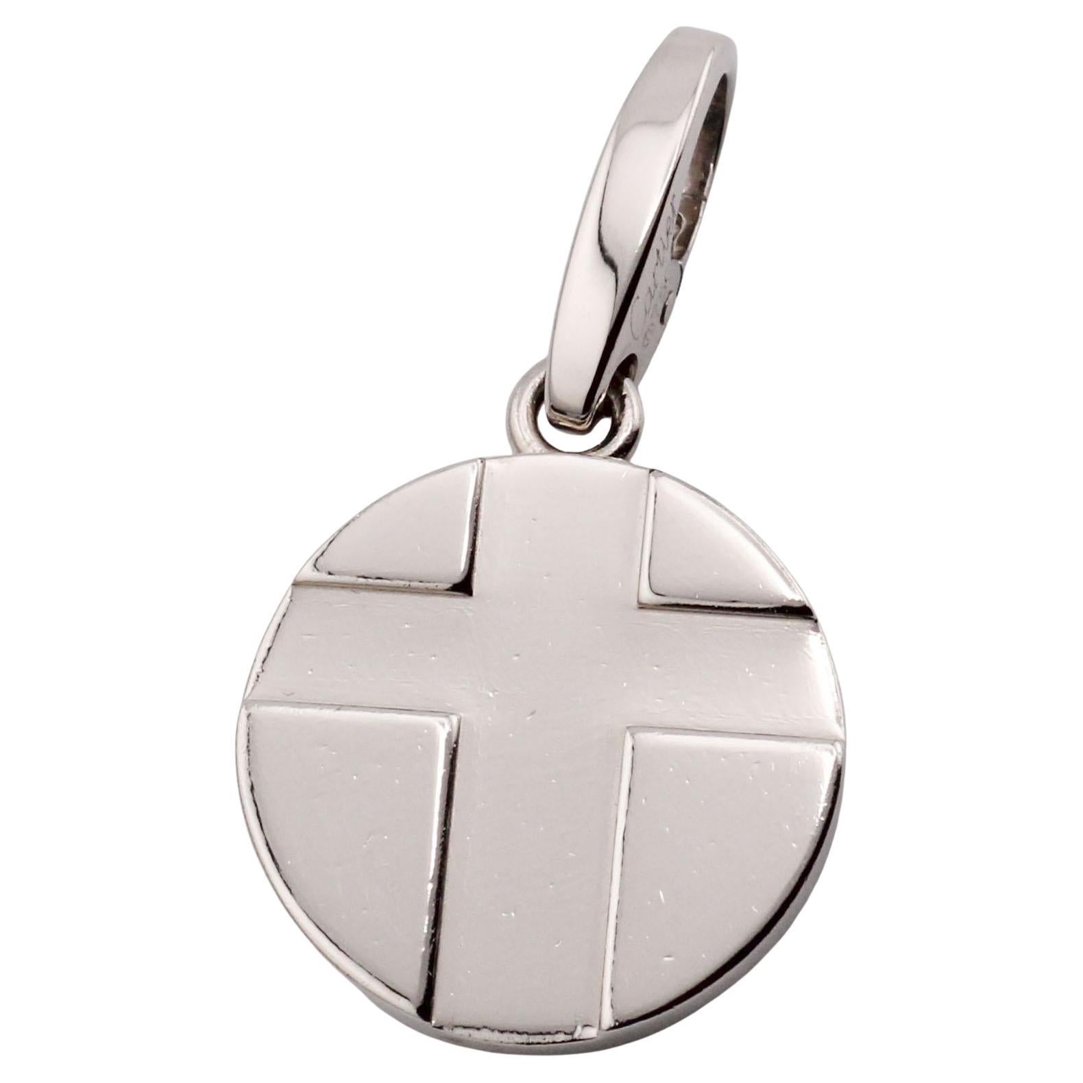 Cartier 18K White Gold Cross Charm Pendant