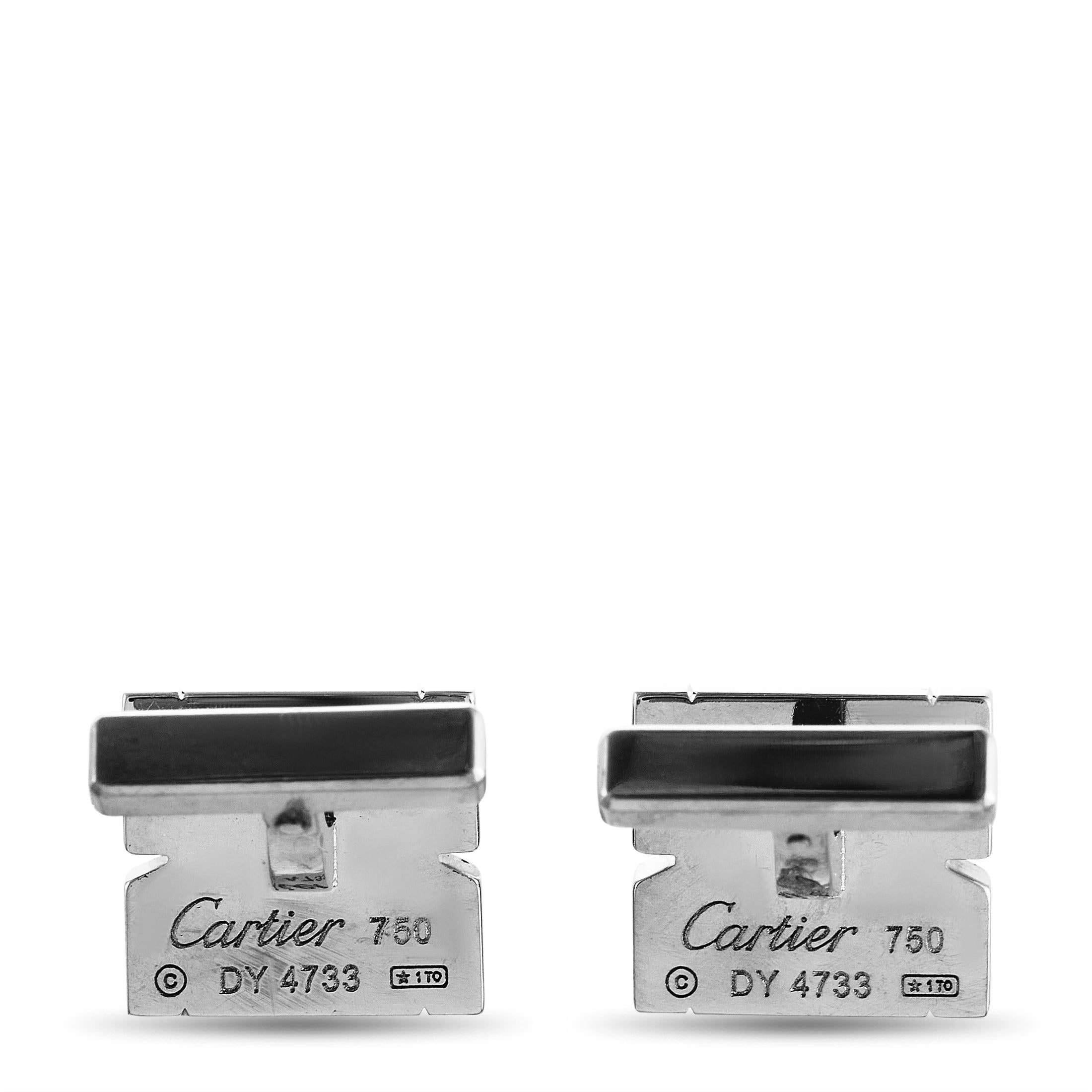 Men's Cartier 18 Karat White Gold Cufflinks