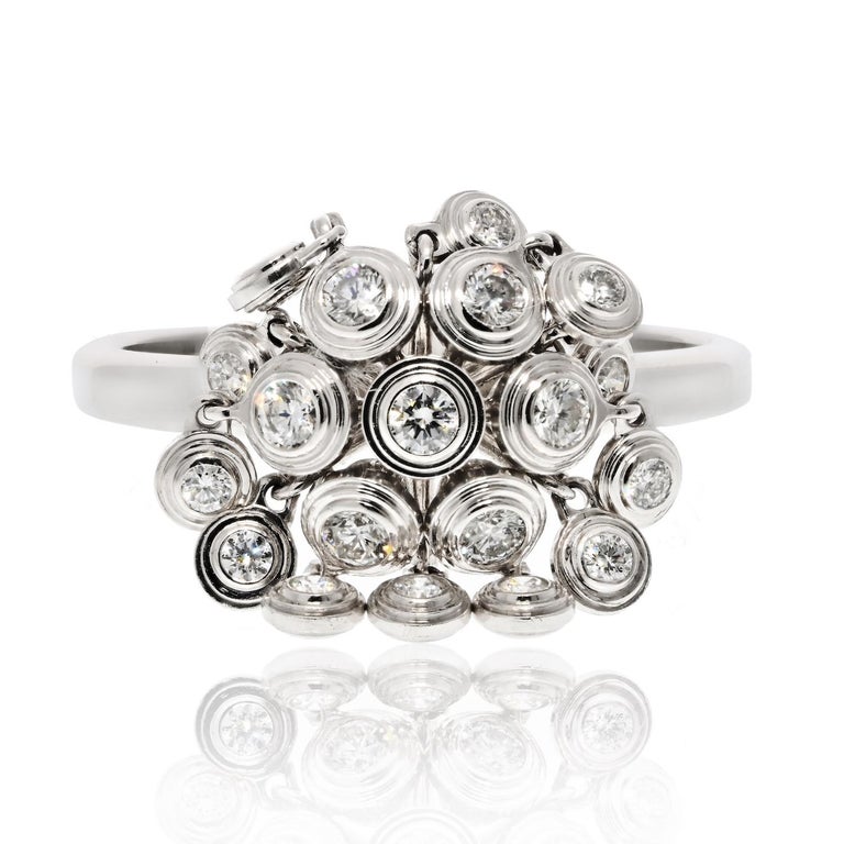 Cartier 18k White Gold Diamant Leger De Diamond Cluster Ring For Sale at  1stDibs | cartier bubble ring