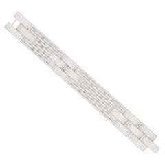 CARTIER 18K White Gold, Diamond 9 Row Panthère Bracelet