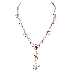 Cartier 18K White Gold Diamond And Gemstone Meli Melo Necklace