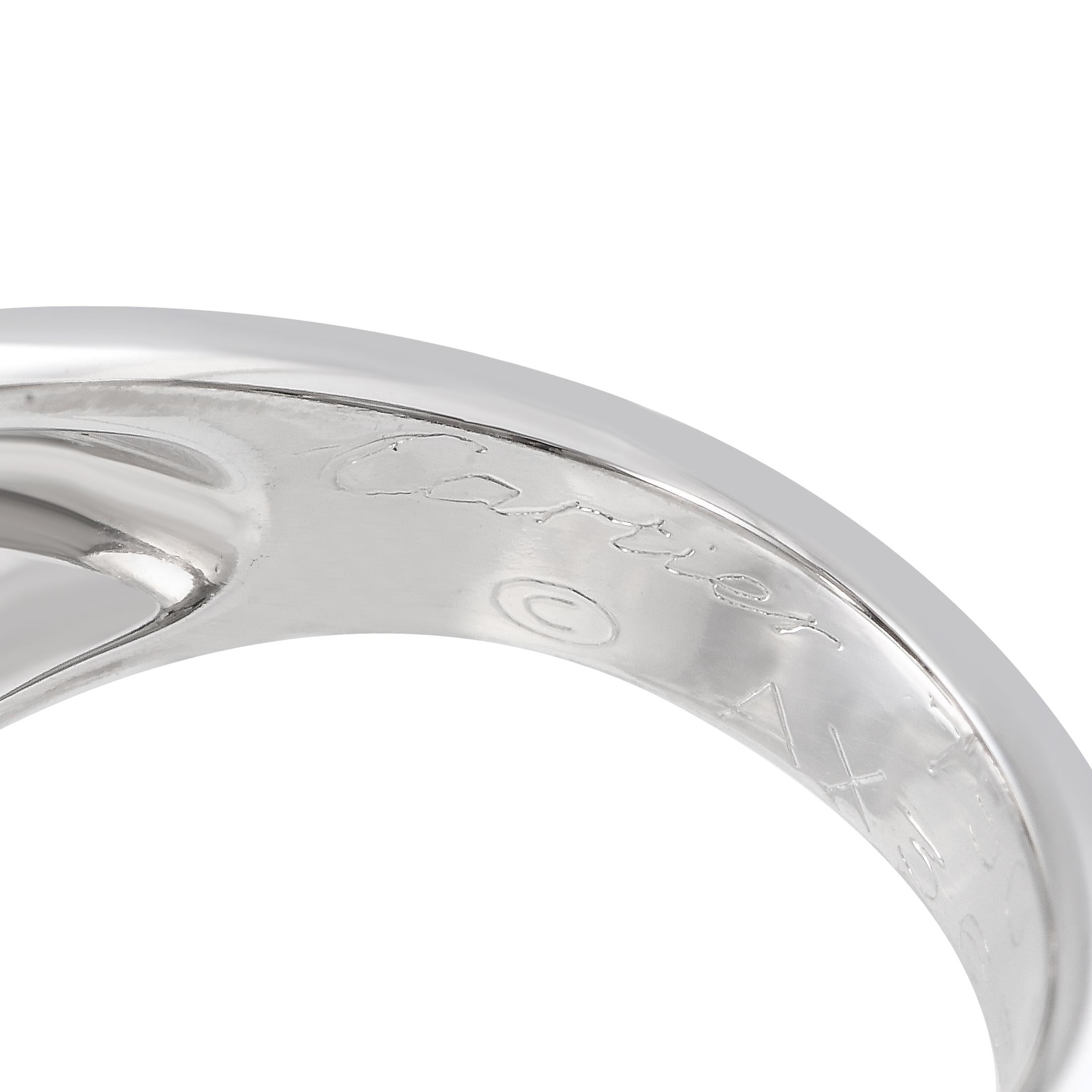 Cartier 18K White Gold Diamond and Smokey Quartz Ring In Excellent Condition In Southampton, PA