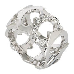 Cartier 18k White Gold Diamond C De Cartier Ring, 0.25ct, Unisex