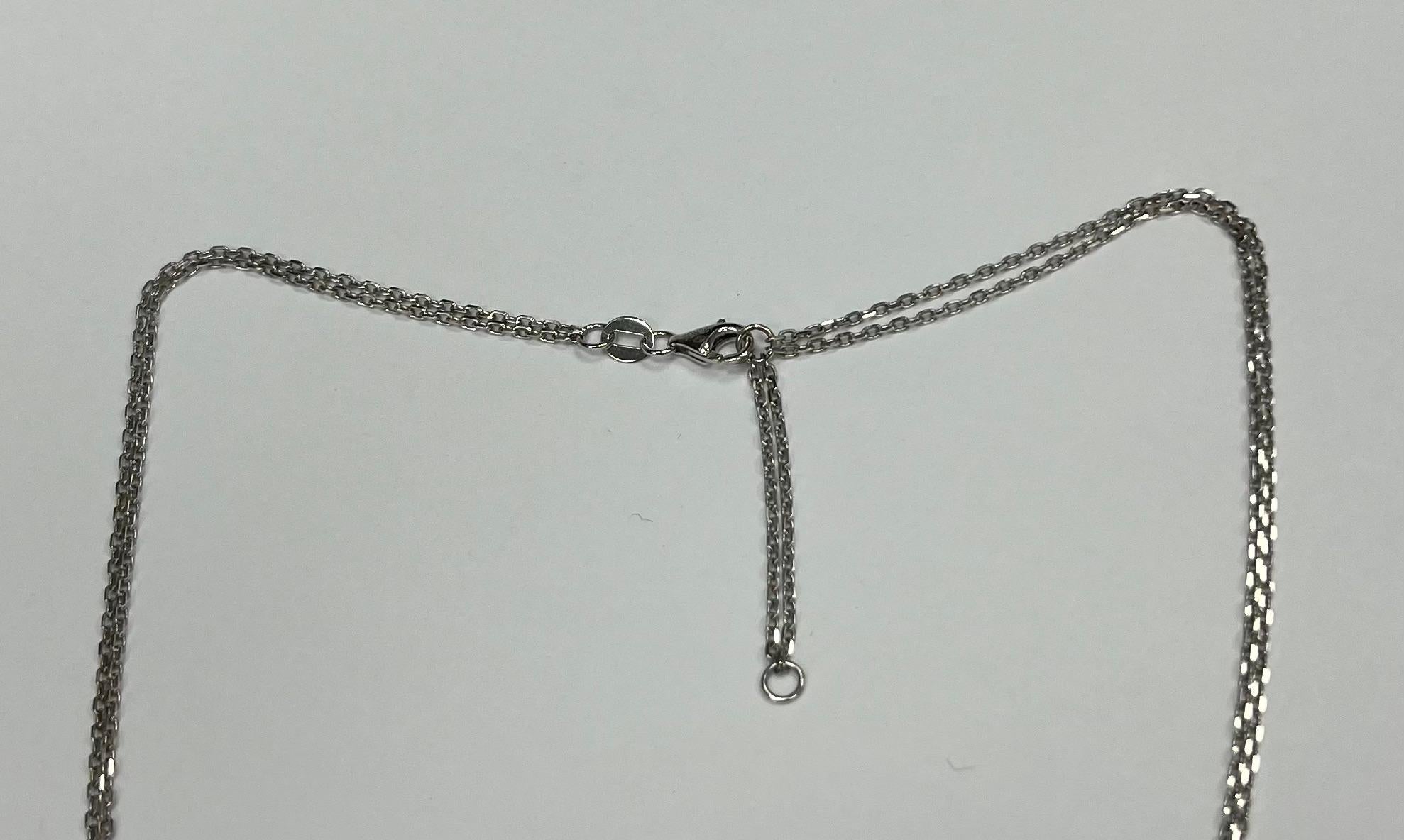 Cartier 18K White Gold Diamond Circle Pendant Necklace For Sale 1