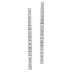 Cartier 18K White Gold Diamond Lanieres Earrings