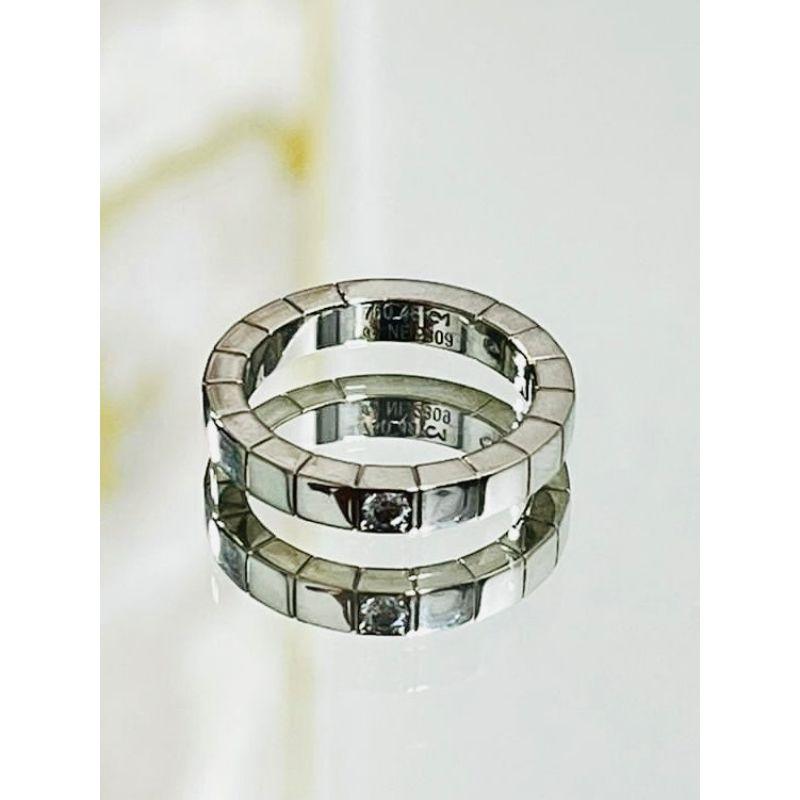Brilliant Cut Cartier 18K White Gold & Diamond Lanieres Ring For Sale