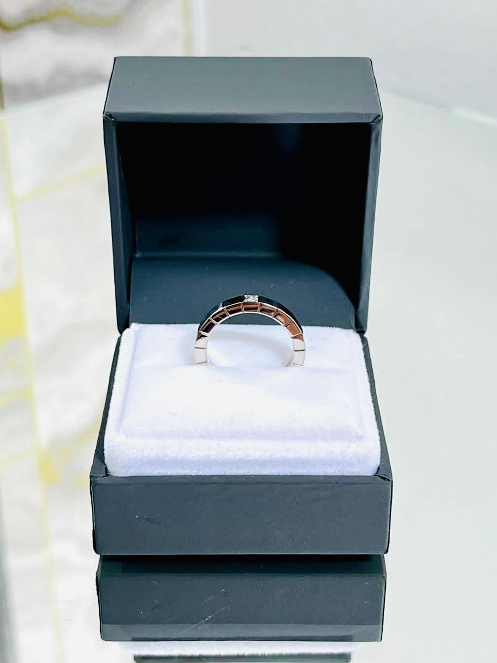 Women's Cartier 18K White Gold & Diamond Lanieres Ring For Sale