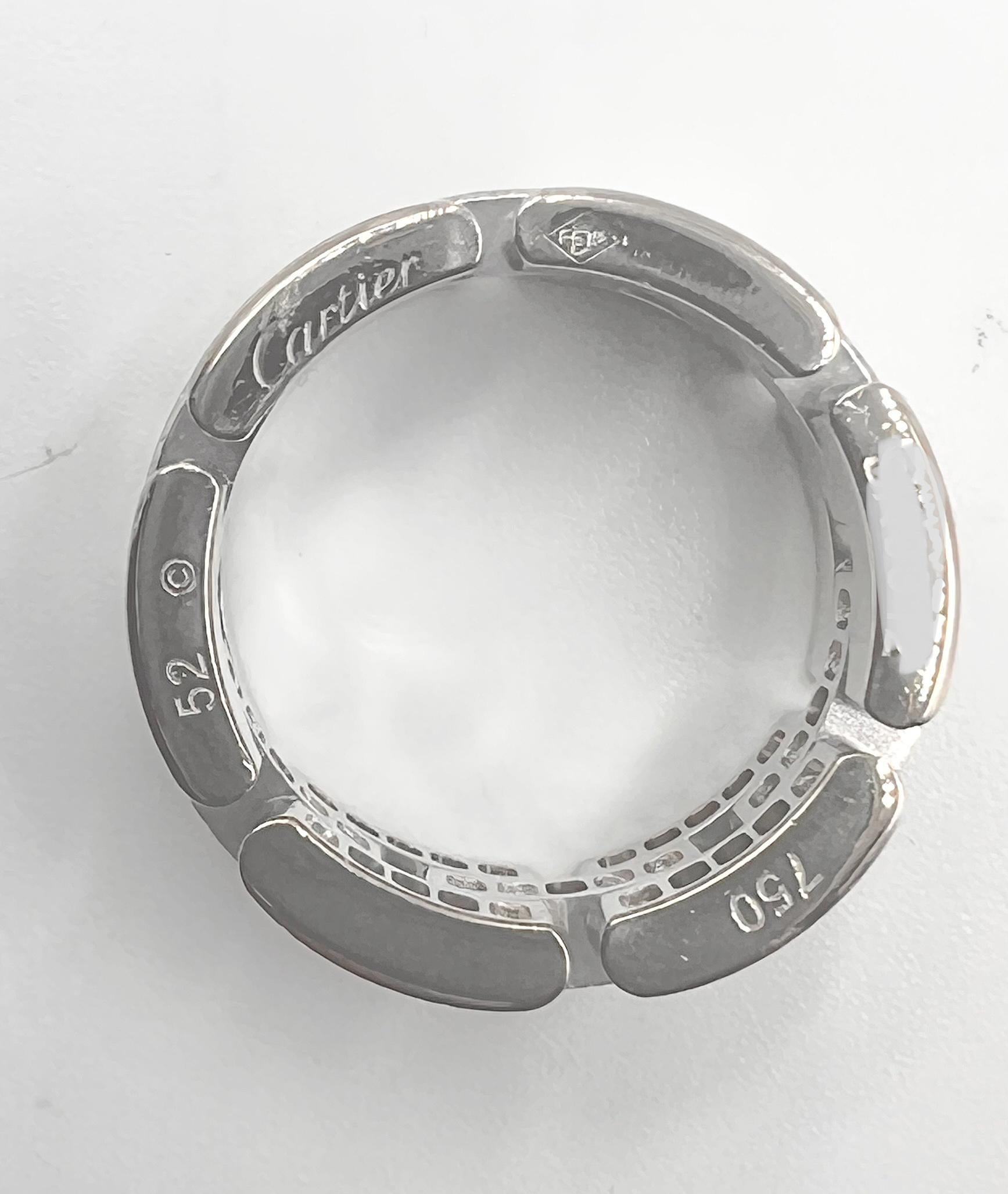 Modern Cartier 18k White Gold Diamond Maillon Panthere Ring For Sale