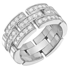 Cartier 18k White Gold Diamond Maillon Panthere Ring