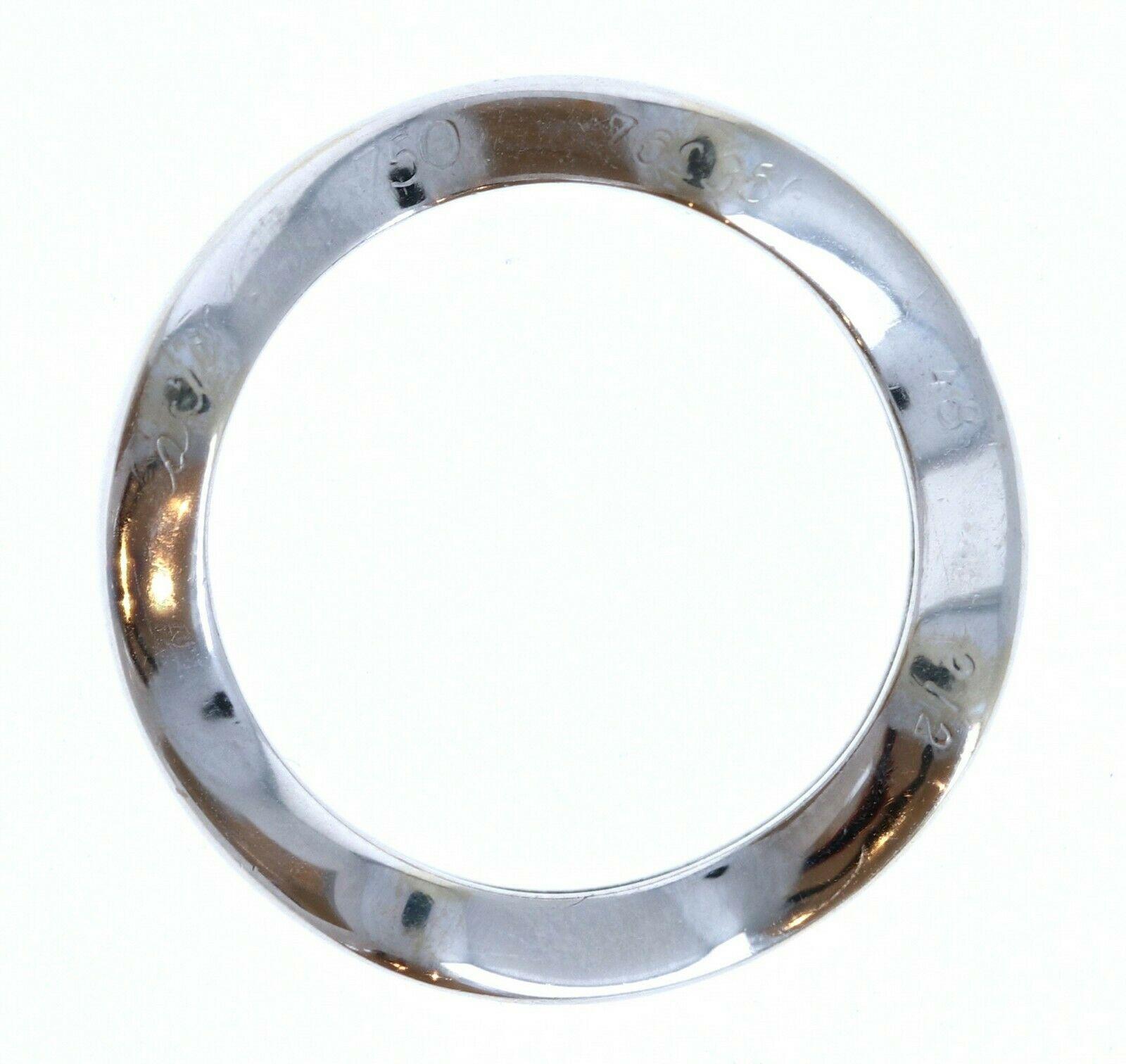 Cartier 18k White Gold & Diamond Neptune Band Set of Two Stacking Rings In Good Condition For Sale In Beverly Hills, CA