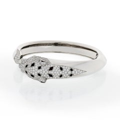 Cartier Manchette panthère en or blanc 18 carats et diamants