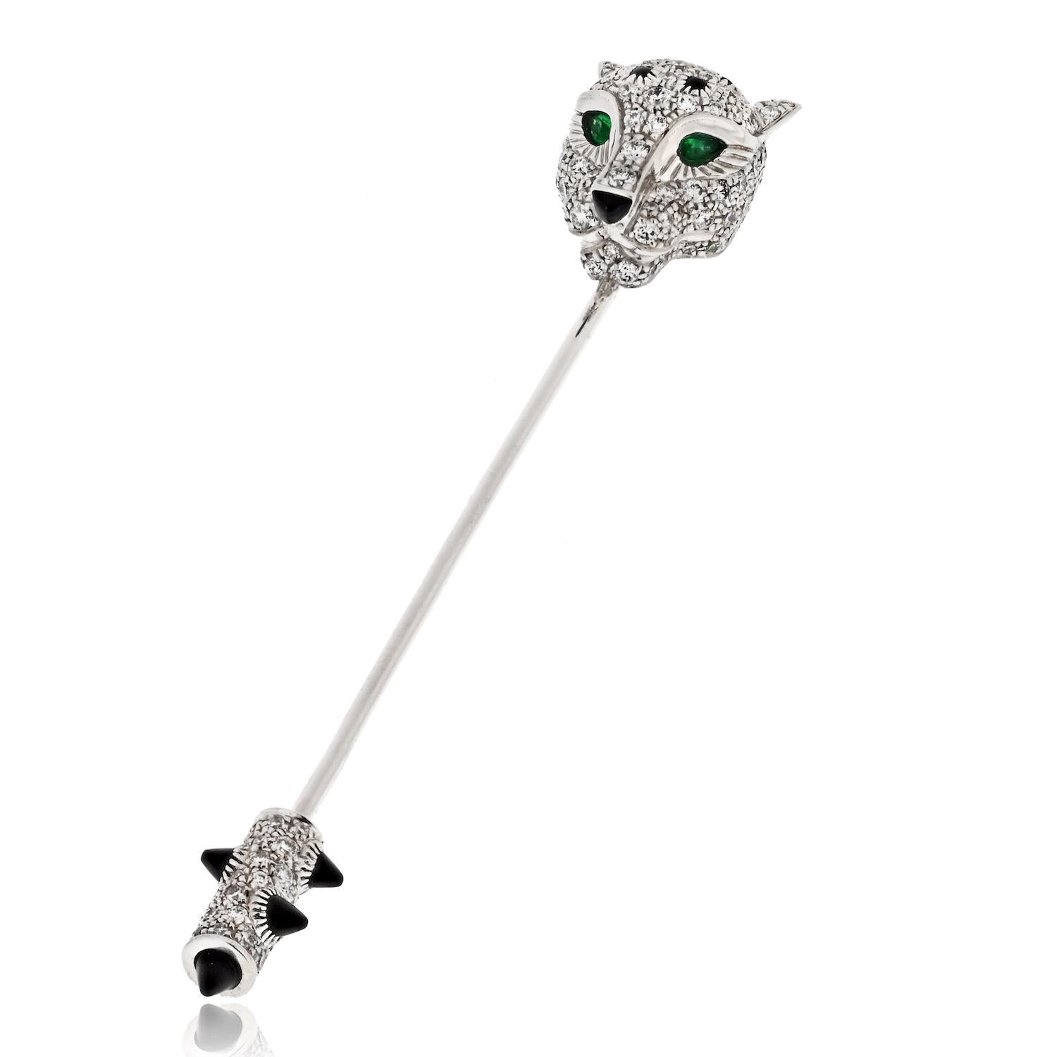 The Cartier 18K White Gold Diamond Panthere Jabot Brooch is the epitome of elegance and sophistication. This iconic piece is a stunning example of Cartier's craftsmanship and design, sure to add a touch of luxury to any ensemble.

Crafted from
