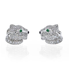 Cartier Panther-Ohrstecker aus 18 Karat Weißgold mit Diamanten
